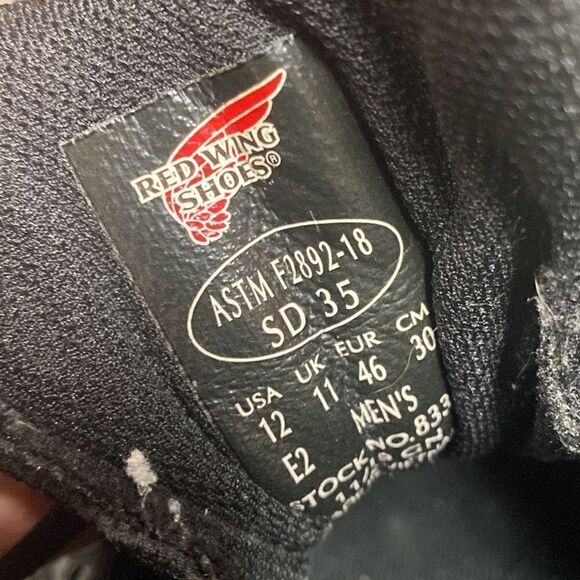 Red Wing Shoes Aluminum Toe Black Work 8337 Sneaker Size 12 E2 main image 3